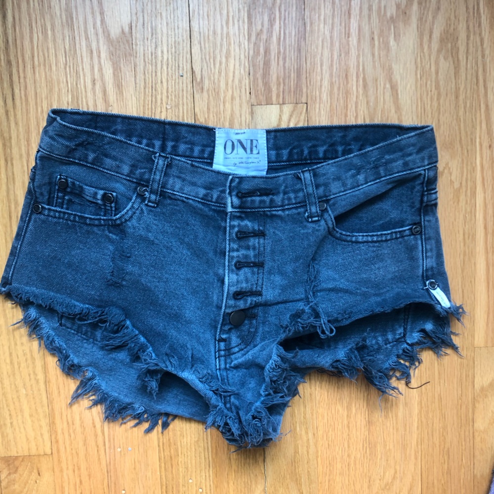 One Teaspoon Black denim shorts